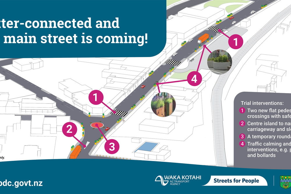 Work to create a safer, better-connected Waipawa main street starts Monday 22 April