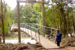 Swing bridge river pathways